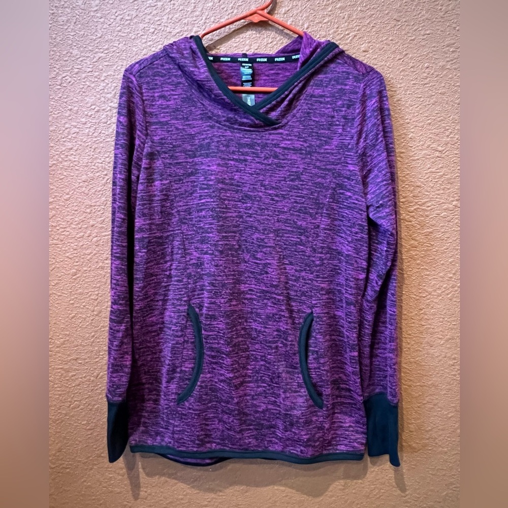 Women’s RBX Live Life Active hoodie, size small, purple with black